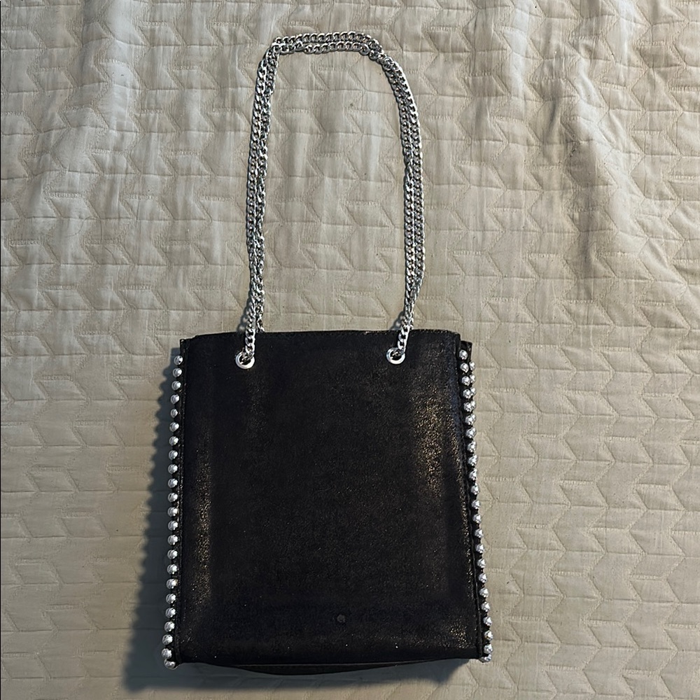 Zara Black and Silver Studded Tote Bag